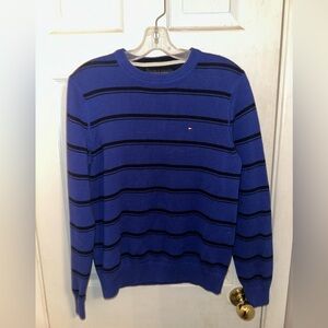 Tommy Hilfiger Blue and Black Crew Neck Size M